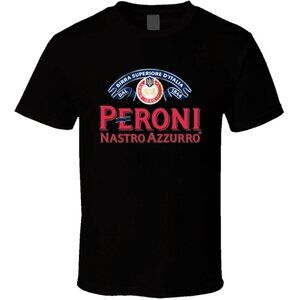 Peroni Nastro Azzurro Italian Beer Logo T-Shirt Vintage Retro Brewery Tee